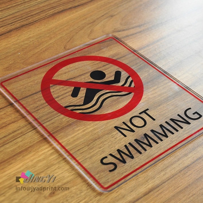 Custom Full Color Printed Frosted Company logo Acrylic board, Warning Sign, caution Sign